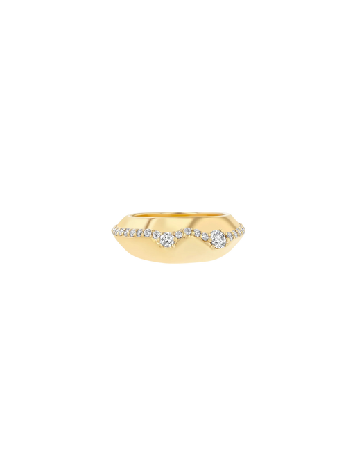 Liquid Gold Ring with Pave photo