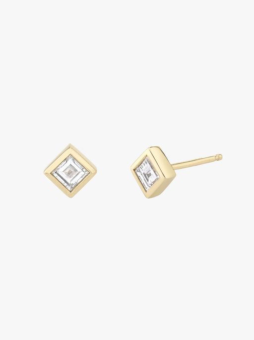 Mini carre diamond bezel stud photo