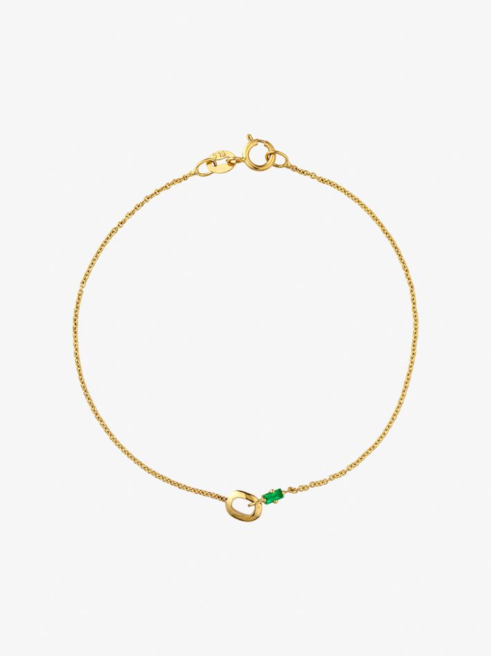 XS link baguette emerald bracelet