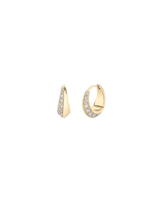 Small Pave Crescent Hoop With Diamonds photo