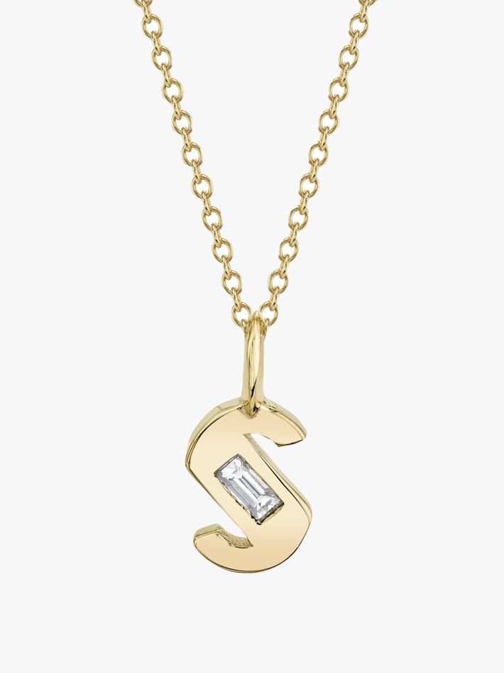 Petite deco initial necklace