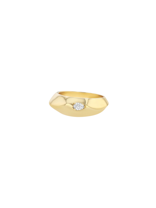 Liquid Gold Ring with Pear Shaped Diamond photo