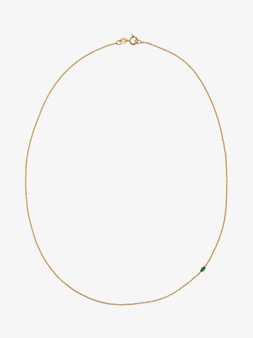 Floating baguette emerald necklace photo