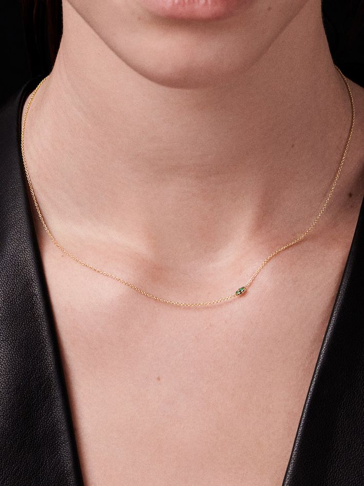 Emerald hot sale baguette necklace