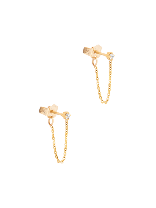 Floating round diamond chain earrings photo