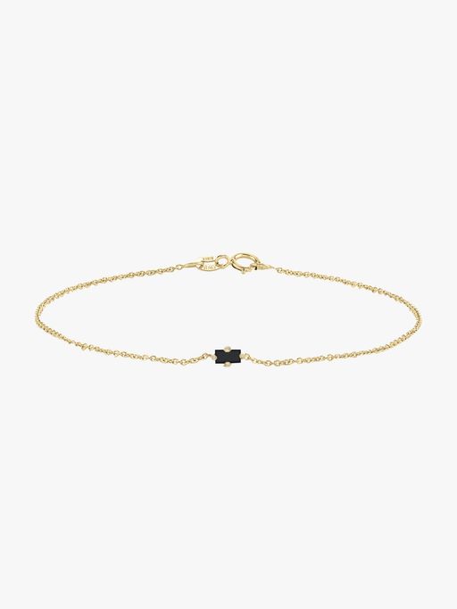 Floating baguette black diamond bracelet photo
