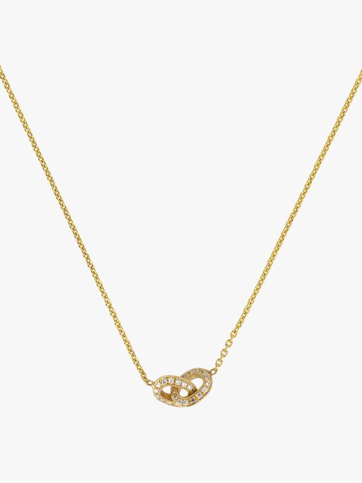 XS two sided pavé diamond link necklace photo