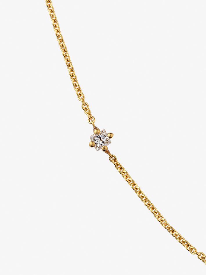 Floating princess cut diamond necklace