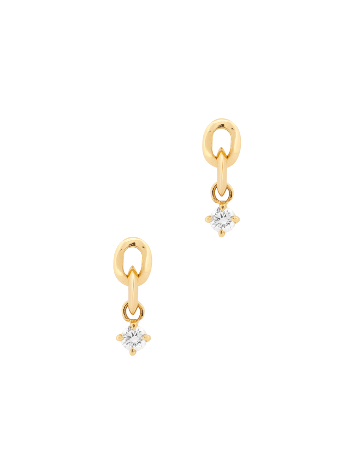 Xs link round diamond drop earrings