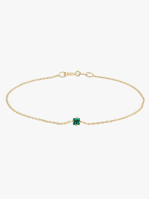 Princess cut emerald floating bracelet photo