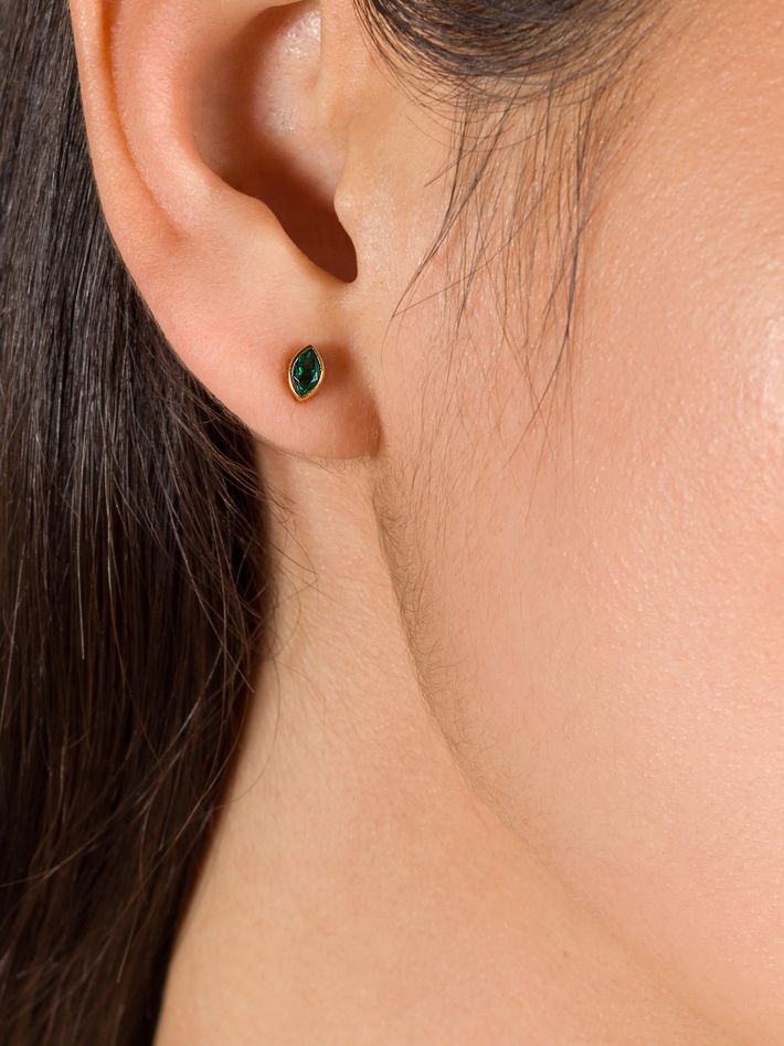 Marquise Emerald Studs by Love Zoelle Fine Jewelry Finematter
