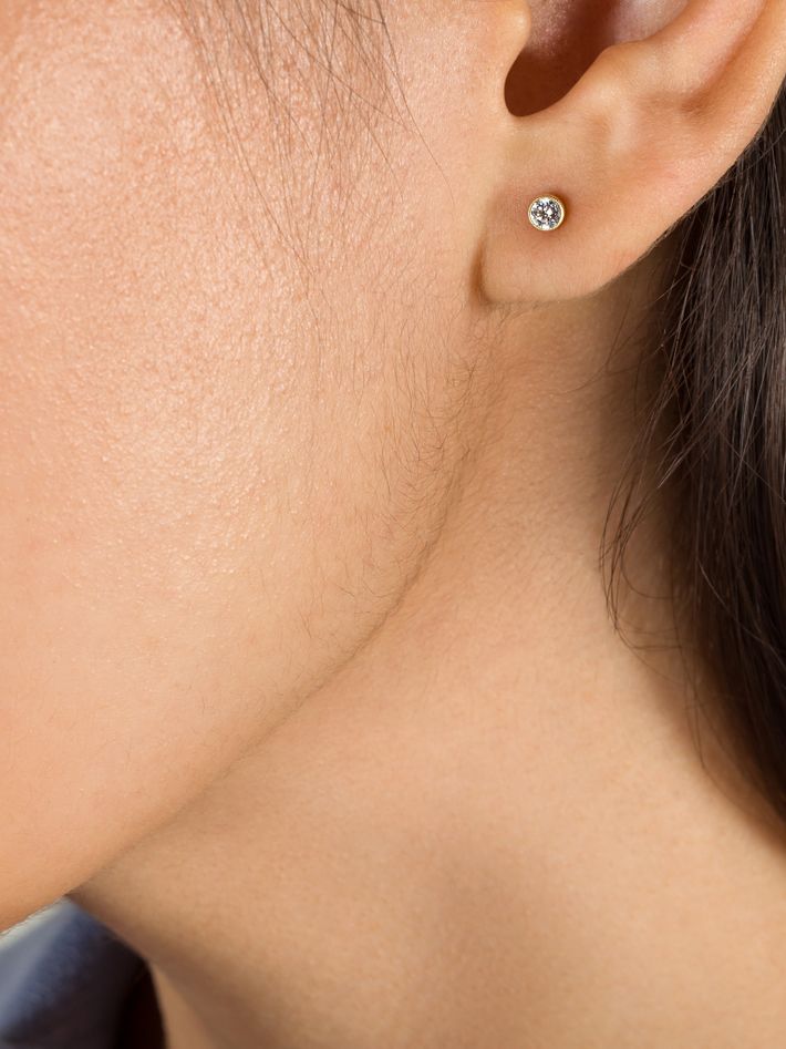 White Diamond Micro Studs by Love Zoelle Fine Jewelry Finematter