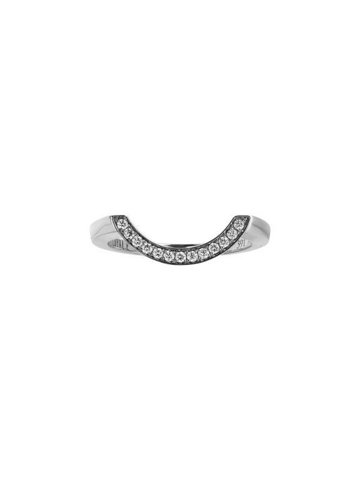 Ring intrépide grand arc pavée - 18k white gold photo
