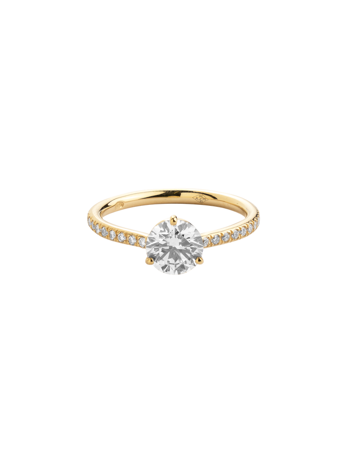 Solitaire absolu.e 1ct pavé - 18k yellow gold