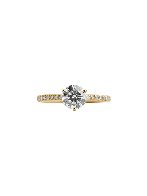 Solitaire absolu.e 1ct pavé - 18k yellow gold photo