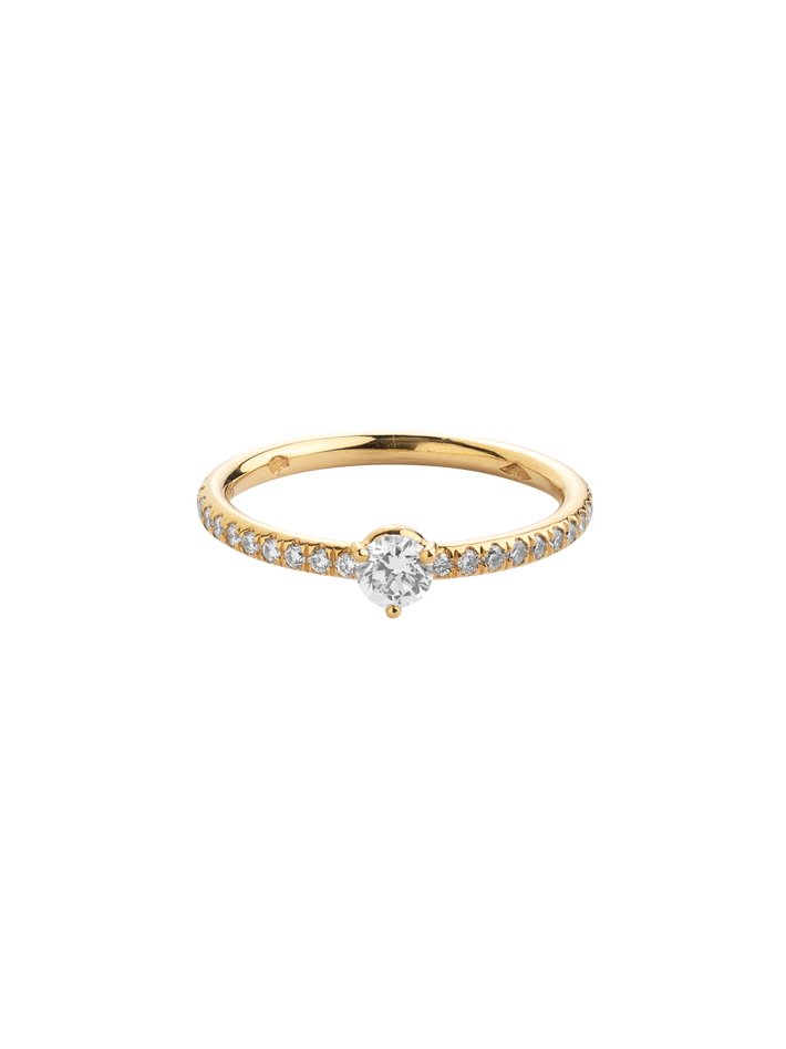Solitaire absolu.e 0.25ct pavé - 18k yellow gold