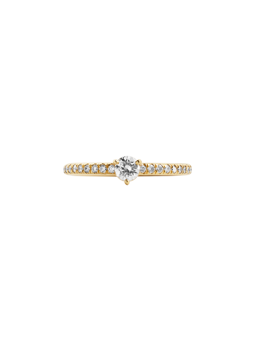 Solitaire absolu.e 0.25ct pavé - 18k yellow gold photo