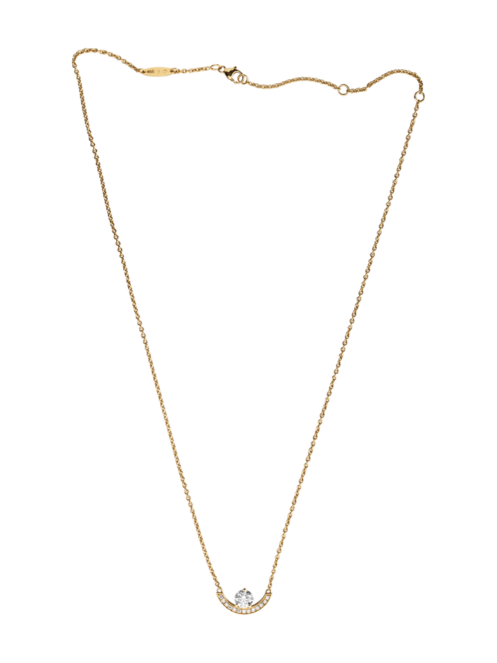 Necklace intrépide grand arc 0.5ct pavé - 18k yellow gold