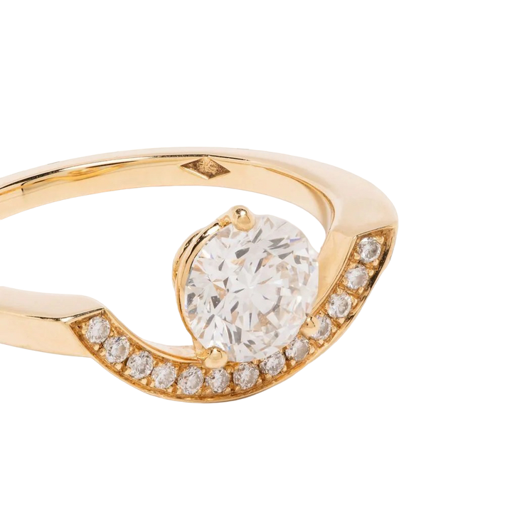 Ring intrépide grand arc 1ct pavée - 18k yellow gold