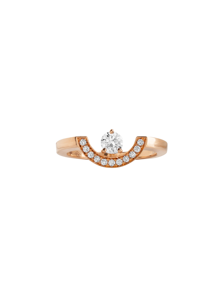 Ring intrépide petit arc 0.5ct pavée - 18k rose gold