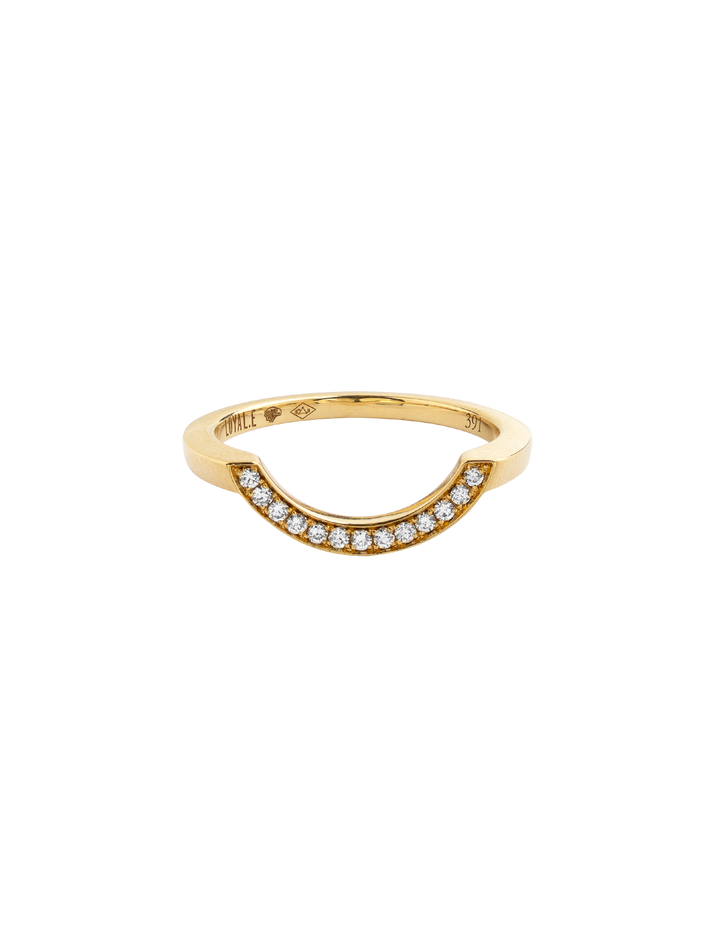 Ring intrépide grand arc pavée - 18k yellow gold