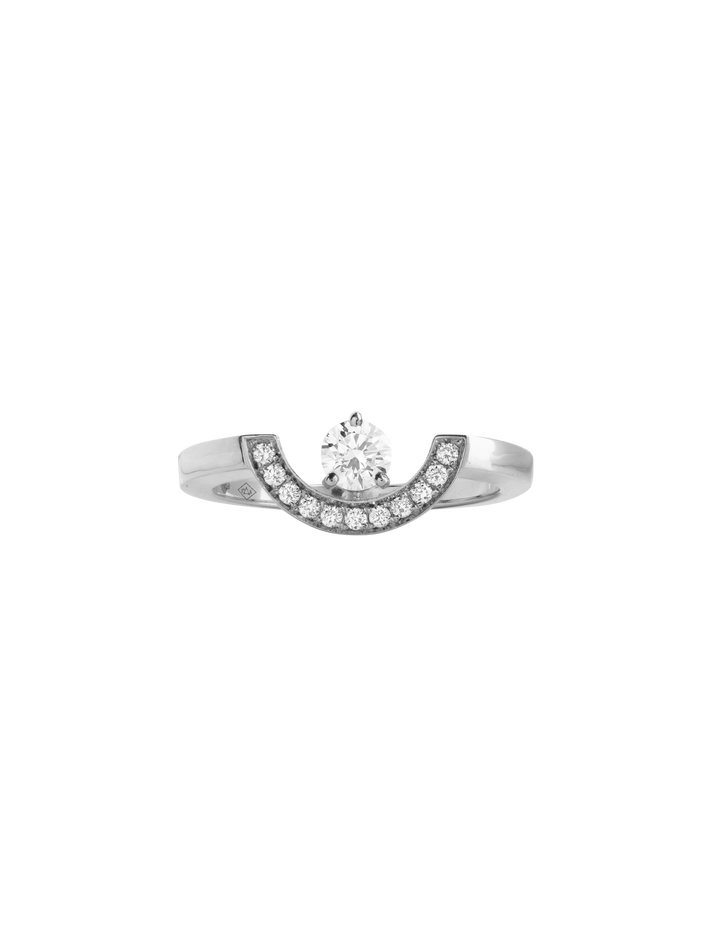 Ring intrépide petit arc 0.5ct pavée - 18k white gold