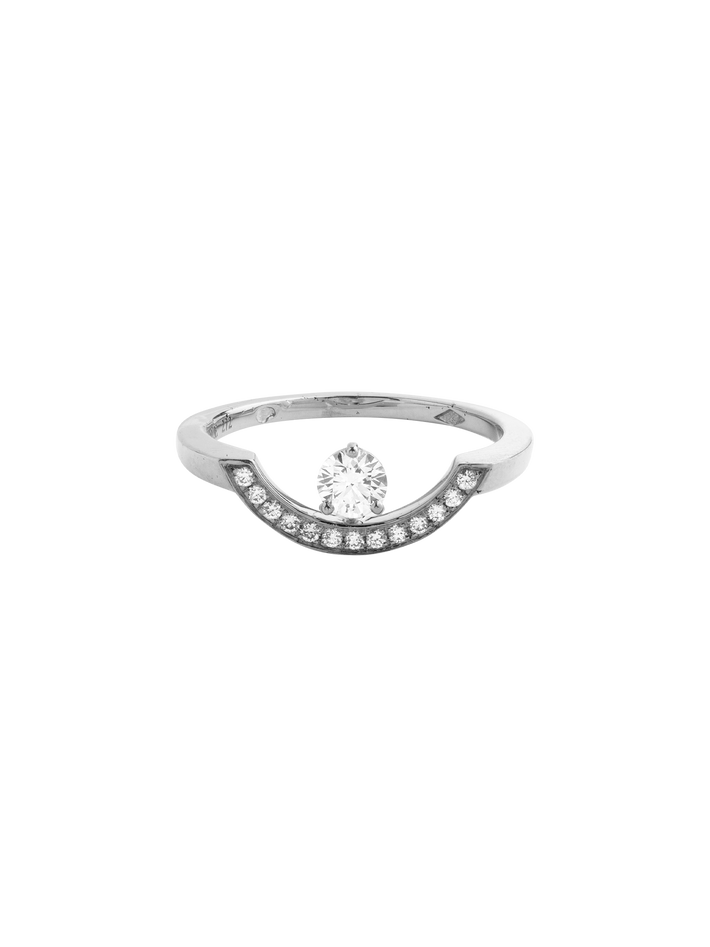 Ring intrépide grand arc 0.5ct pavée ring - 18k white gold