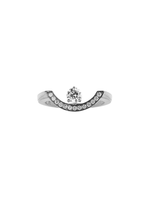 Ring intrépide grand arc 0.5ct pavée ring - 18k white gold photo