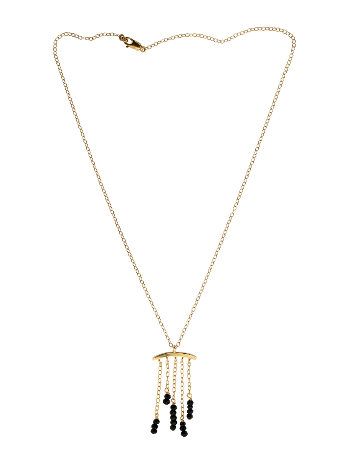 Black spinel cascade necklace