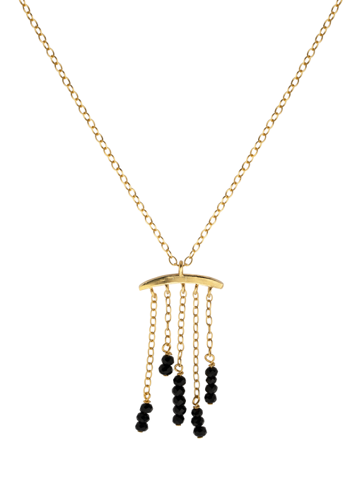 Black spinel cascade necklace photo
