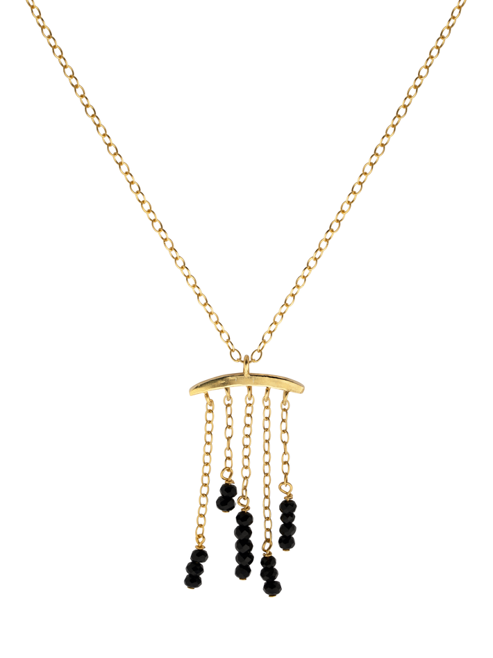 Black spinel cascade necklace