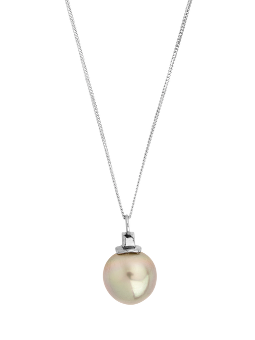 Dark grey tahitian pearl necklace photo