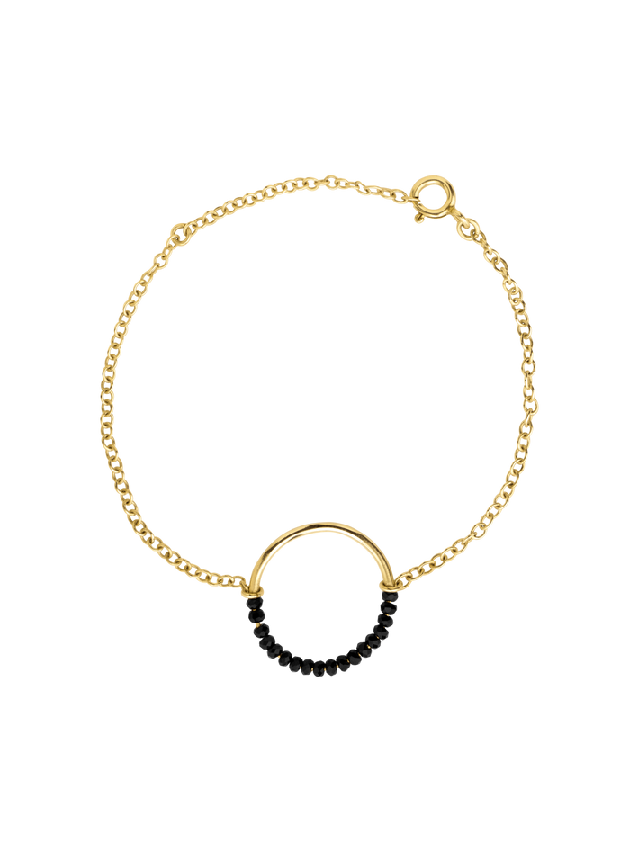 Black spinel halo bracelet