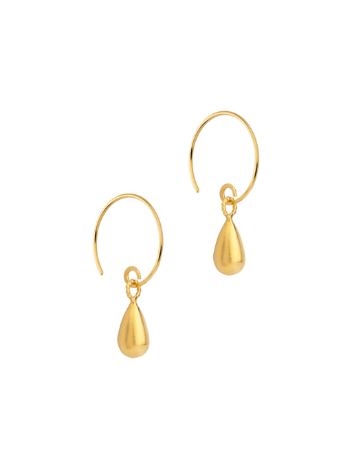 Golden teardrop earrings  photo