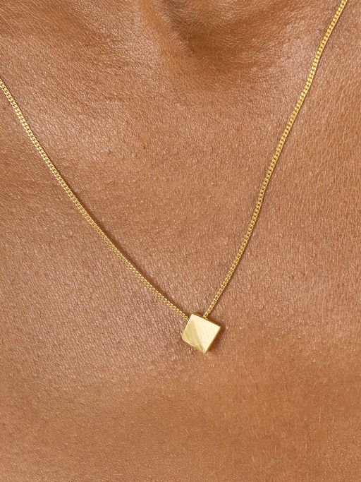 Geo-necklace in gold plated silver photo