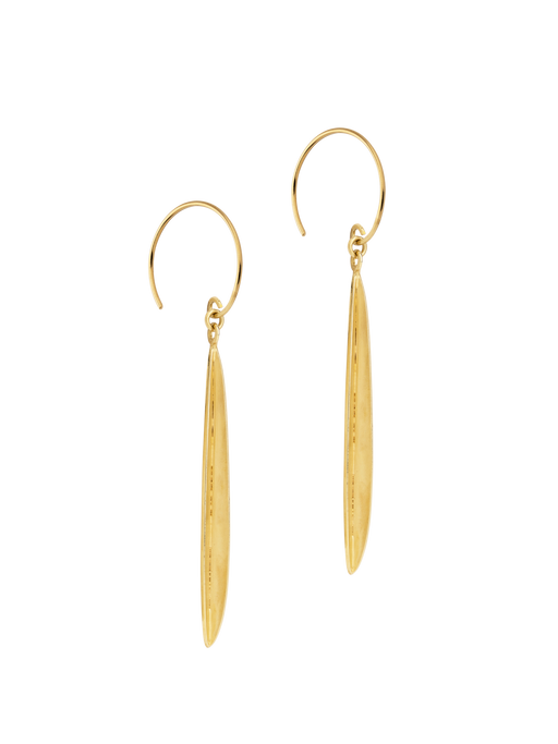 Golden blade of grass earrings photo