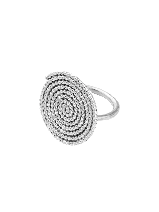 Granulated large spiral disc ring photo
