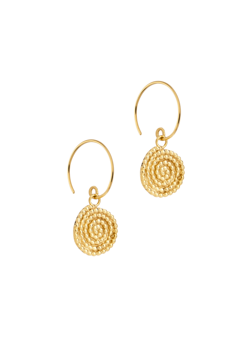Golden granulated spiral earrings photo