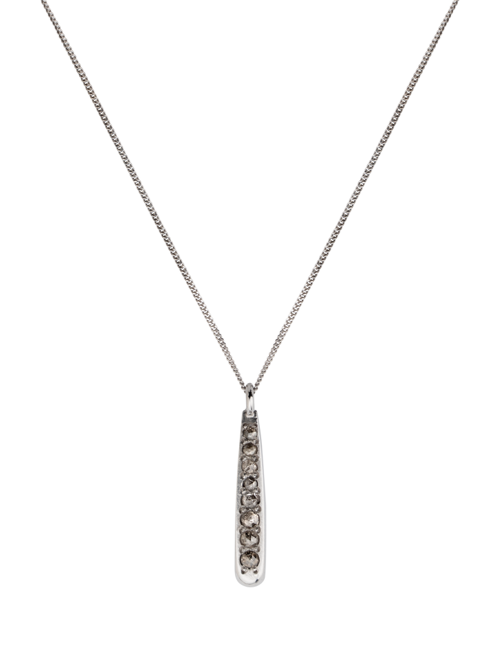 White gold drop necklace with rose cut diamonds