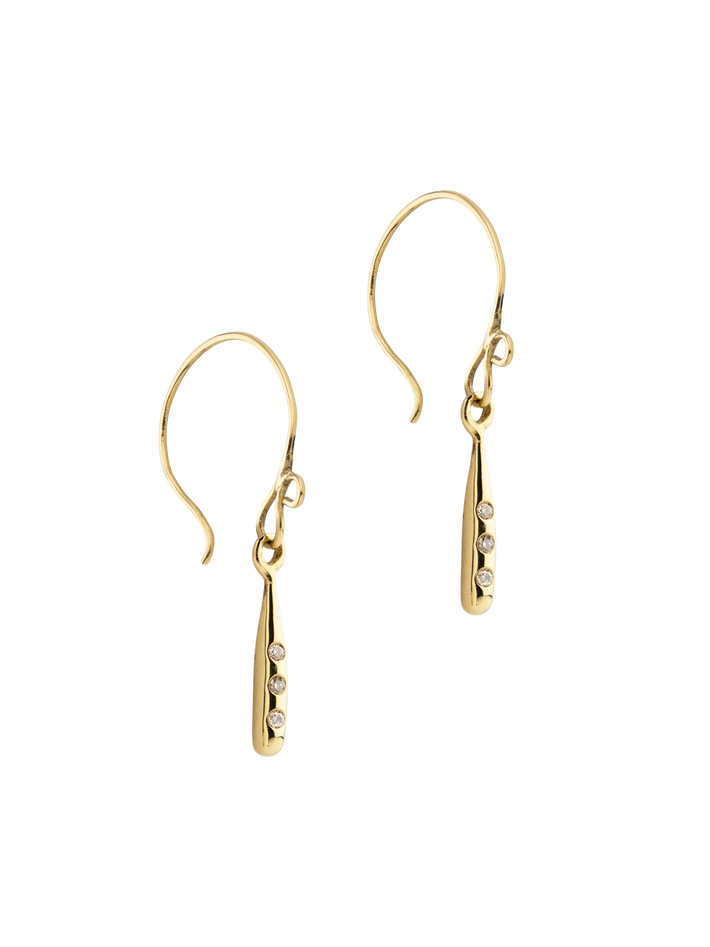 Gold skittle drop earrings