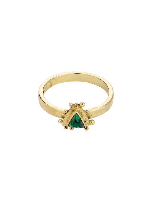 Triangular emerald ring photo