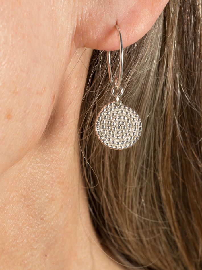 Granulated spiral earrings
