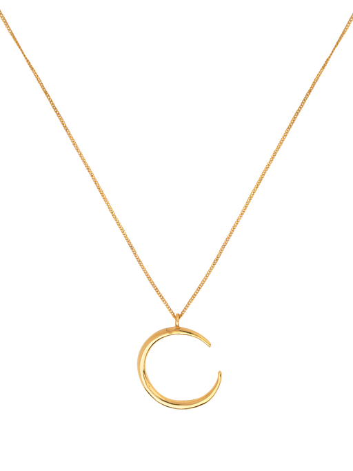 Crescent necklace in gold plated silver photo