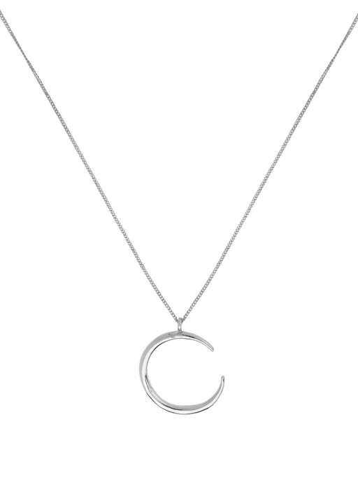Crescent shaped pendant in sterling silver photo