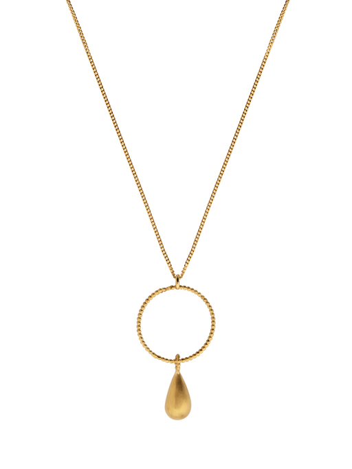 Golden halo teardrop pendant necklace  photo