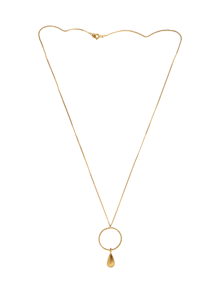 Golden halo teardrop pendant necklace 