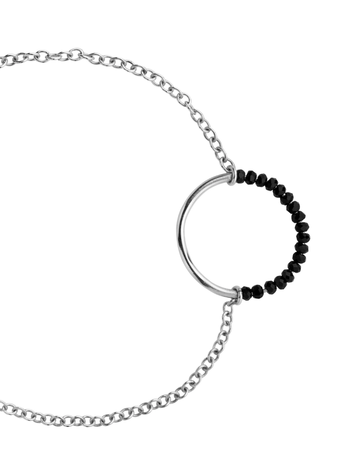 Black spinel halo bracelet