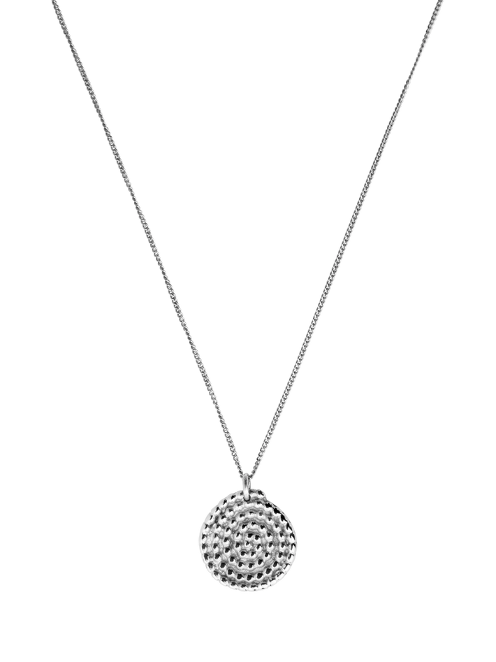 Granulated small spiral pendant necklace