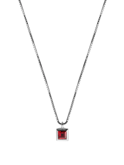 Square Burmese ruby necklace photo