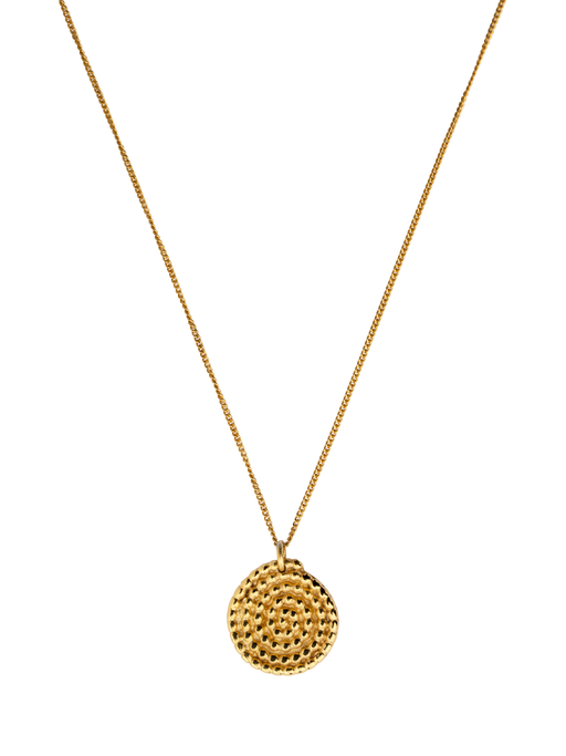 Golden granulated small spiral pendant necklace photo